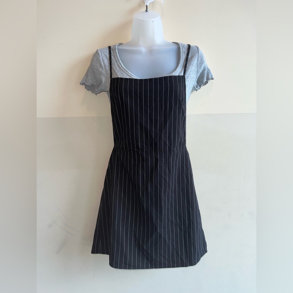 Forever 21 Black and White Pinstripe Mini Dress